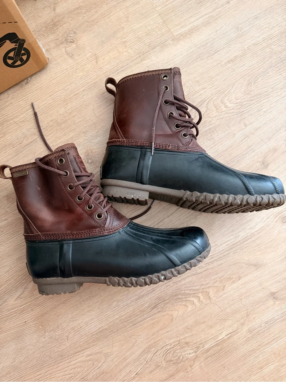 G.H. Bass & Co. Black and Brown Men's Lace-Up Duck Boots